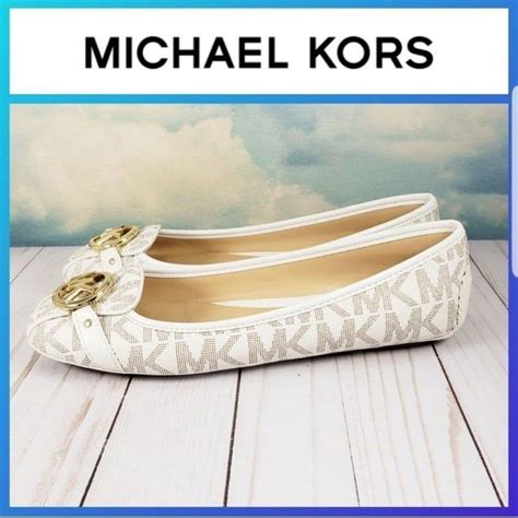 michael kors fulton leather flats|michael kors vanilla flats 8m.